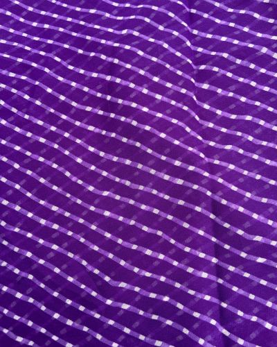 Leheriya Printed Georgette Fabric in Purple
