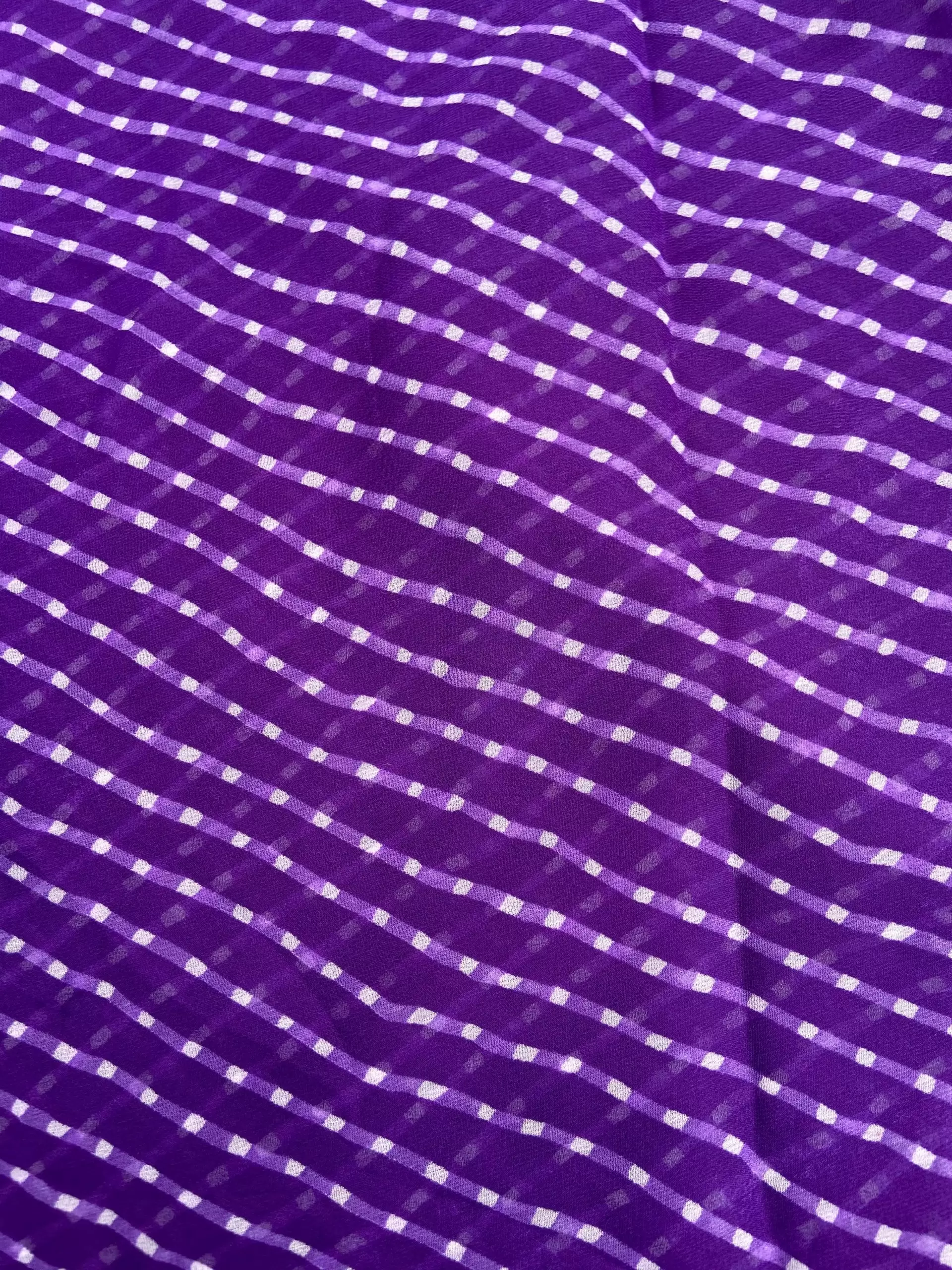 Leheriya Printed Georgette Fabric in Purple