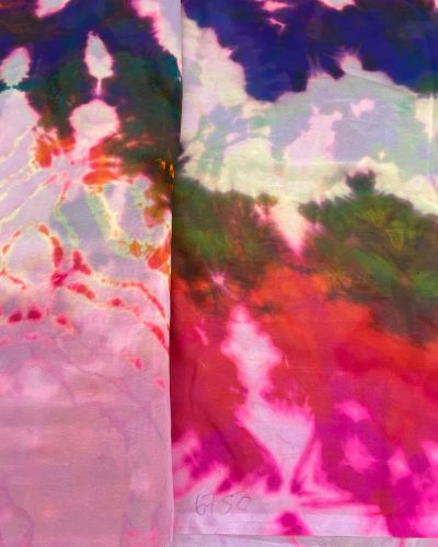 Multicoloured Shibori Print Georgette Fabric