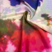 Multicoloured Shibori Print Georgette Fabric