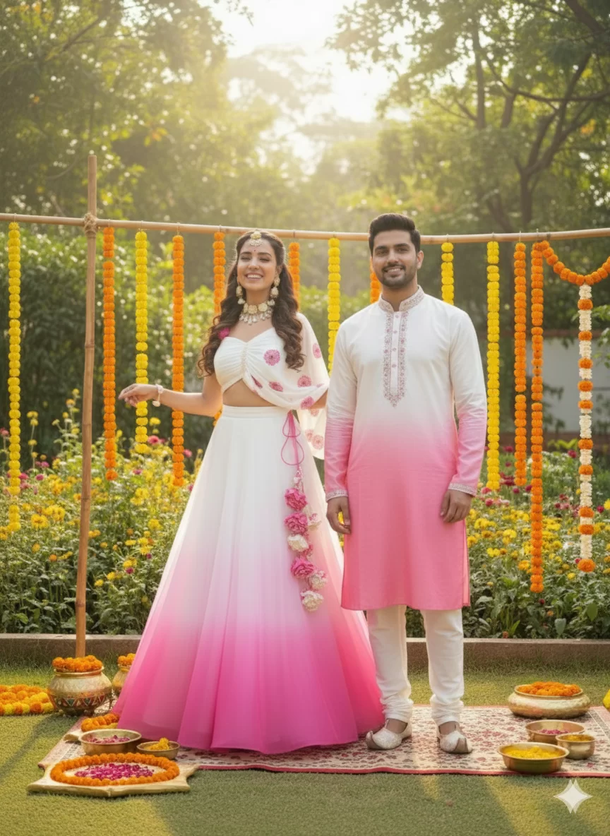 Hand painted and Hand dyed couple outfit