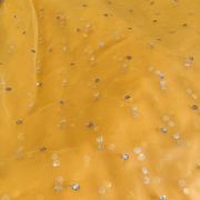 All Over Gold Sequin Buti On Yellow Net Fabric