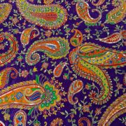 Multicolour Position Print With Heavy Cording Dori & Sequin On Purple Crepe fabric