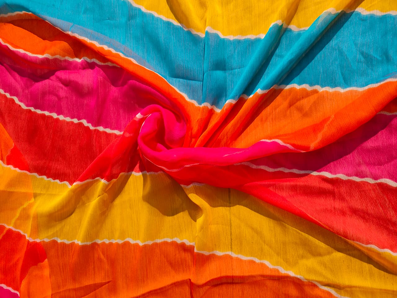 Multi colour chiffon fabric