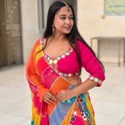 Mirrored Lemon Chiffon Lehenga Set in Multi Colour