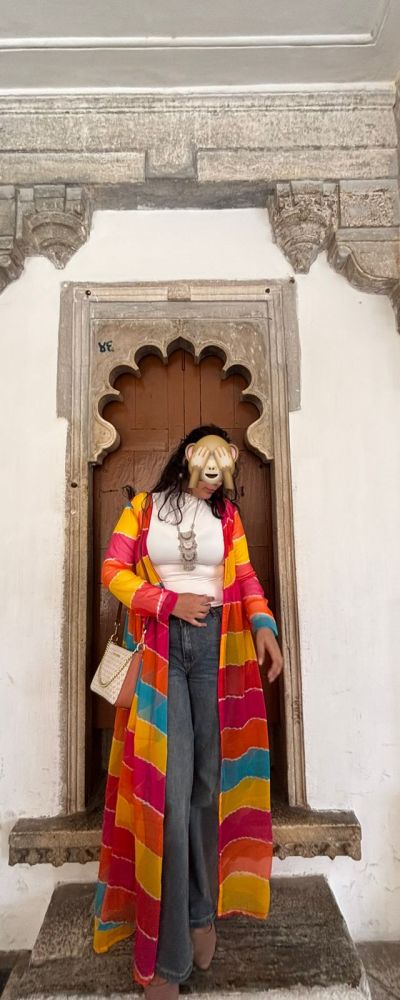 Multi coloured chiffon shrug