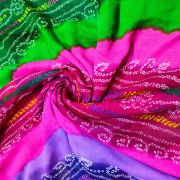 Navrang bandhani multi colour georgette fabric