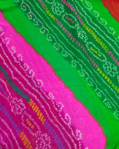 Navrang bandhani multi colour georgette fabric
