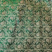 Bottle Green Banarasi Fabric with Floral Pattern