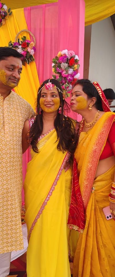 Yellow Organza Saree with Border