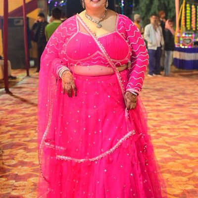 Pink Net Lehenga With Hand Work Blouse