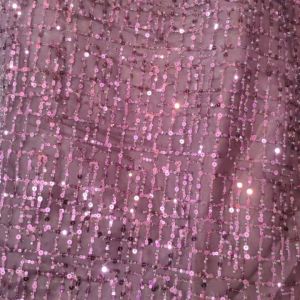 Dark Purple Net  Fabric with all over Sequin