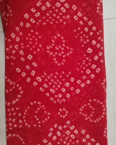 Bandhej Print in Red Georgette Fabric