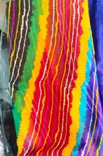 Multicolour Leheriya Printed Chiffon Fabric
