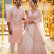 Faux Mirror Georgette Couple Outfit