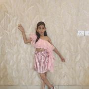 One Sided Off Shoulder Ruffle Top With Skirt