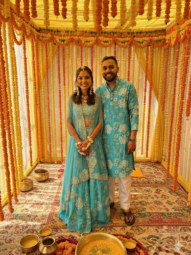 Pure Natural Crepe Couple Outfit In Sky Blue Colour