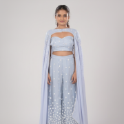 Georgette Jumpsuit In Light Blue Colour