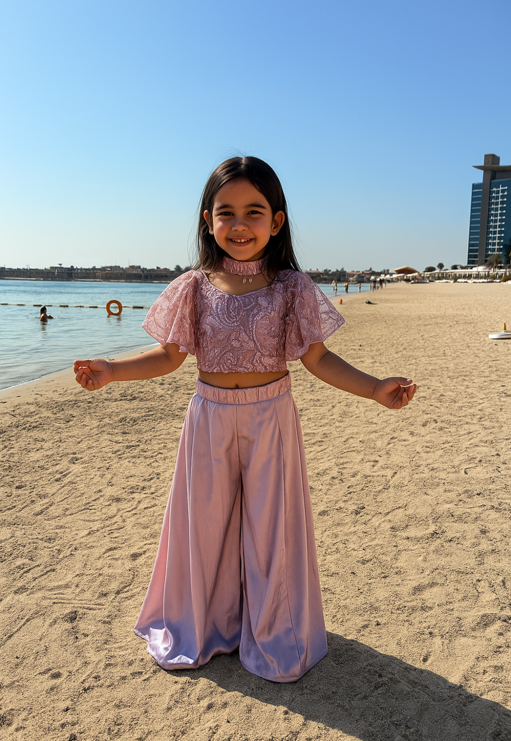 Embroidered Jumsuit In Onion Pink Colour