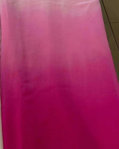 White To Pink Ombre Georgette Fabric