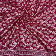 Rani Pink Banarasi Dola Silk fabric