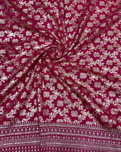 Rani Pink Banarasi Dola Silk fabric