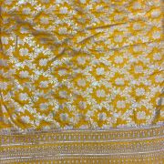 Mustard Yellow Banarasi Dola Silk Fabric