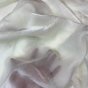 Off White Satin Organza Fabric