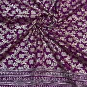 Purple Banarasi Dola Silk Fabric