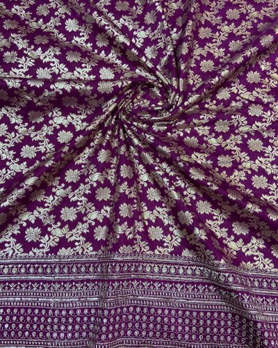 Purple Banarasi Dola Silk Fabric