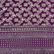 Purple Banarasi Dola Silk Fabric