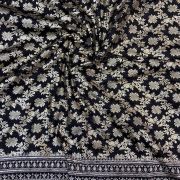 Black Banarasi Dola Silk Fabric