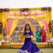 Georgette Maharani Lehenga In Royal Blue Colour
