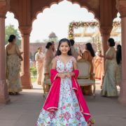 Georgette Lehenga With Floral Thread Work