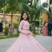 Georgette Full Sleeves Lehenga In Baby Pink Colour