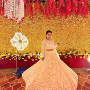 Thread And Sequin Floral Lehenga