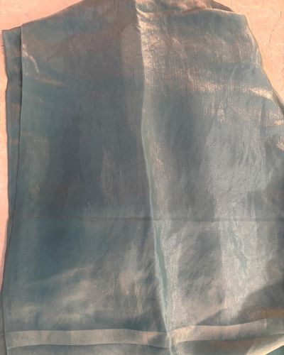 Firozi Blue Plain Organza Satin Fabric