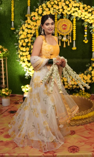 Haldi Corset Lehenga In Yellow Colour