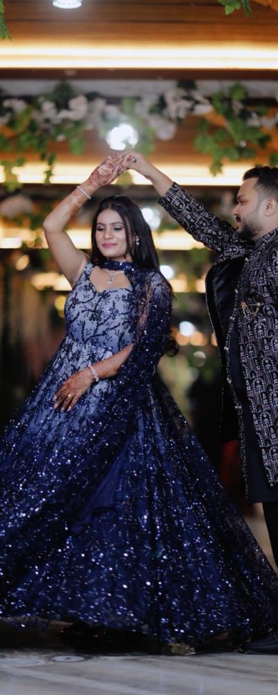 Ombre Fully Hand Embroidered Net Gown