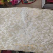 Brocade Banarasi Silk Fabric in Off White Colour
