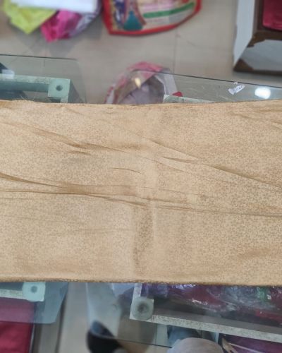 Brocade Banarasi Silk Fabric in Golden Colour