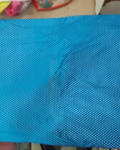 Brocade Banarasi Silk Fabric in Blue Colour