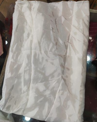 Off White Plain Pure Crepe Fabric