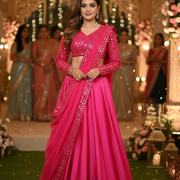Pure Satin Lehenga In Pink Colour