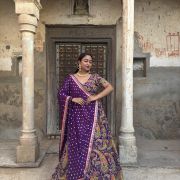 Paisley Lehenga In Purple Colour