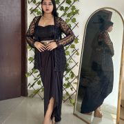 Drape Dhoti With Net Embroidered Jacket