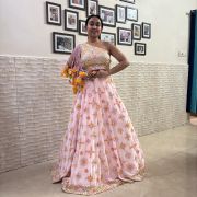 Pure Georgette Heavy Thread And Sequin Embroidered Lehenga