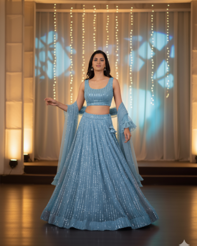 Moonlight Lehenga In Blue Colour