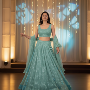 Moonlight Lehenga In Sea Green Colour