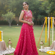 Georgette Lehenga in Rani Pink Colour